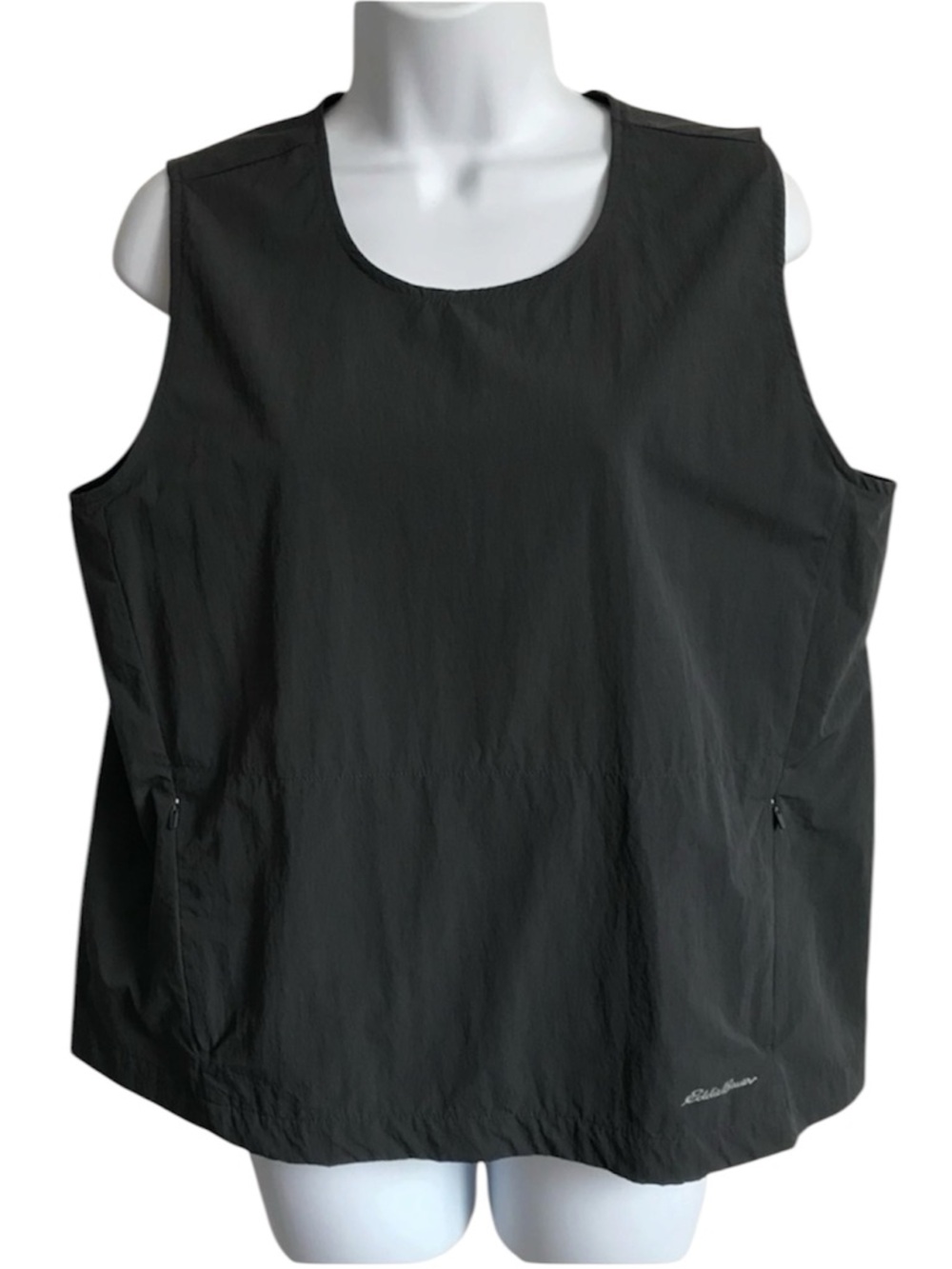 Eddie Bauer Women’s M Gray Crinkle Breathable Sleeveless Outdoor Shell in EUC